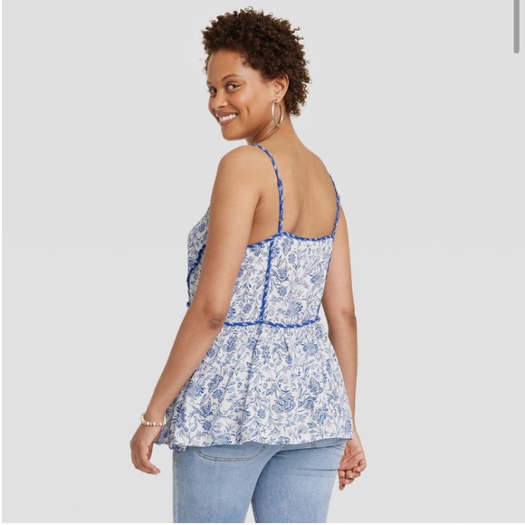 Knox Rose Blue Floral Flowy Tank Top - Picture 2 of 6